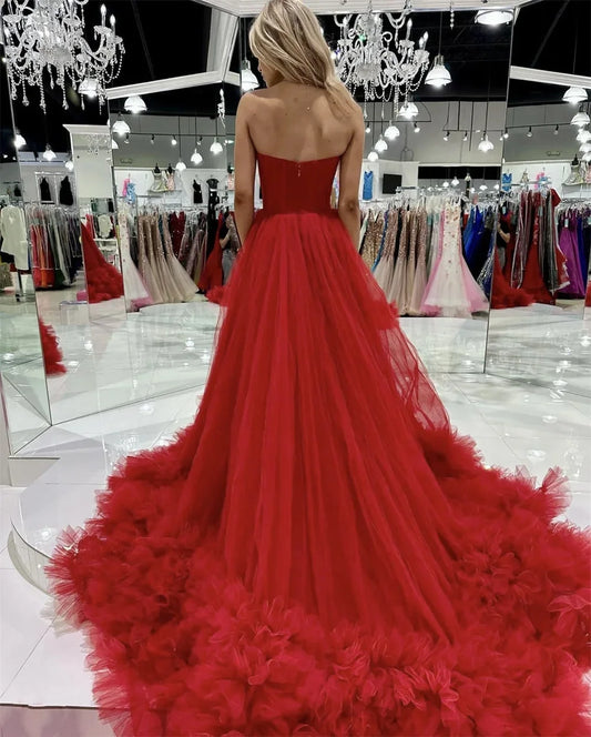 Homecoming Dresses: Princess Red Prom Dress Sweetheart Ball Gown