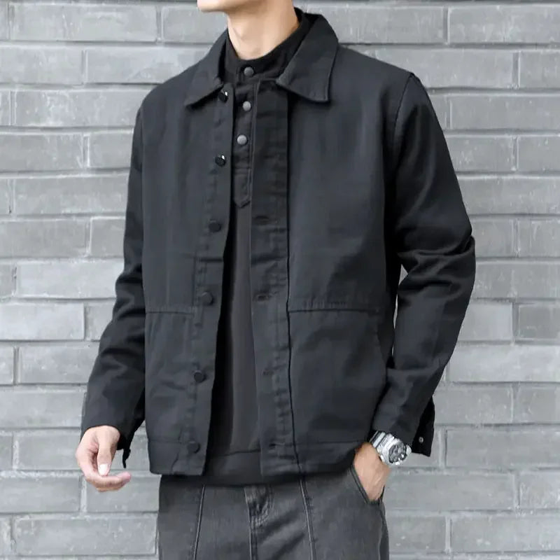 Denim Jackets Man Blazer Cargo Black Jeans Coat for Men Clothing