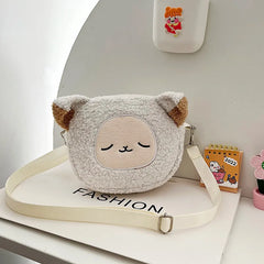 Japanese Style Kawaii Bag Women Cartoon Plush Shoulder Bag For Women