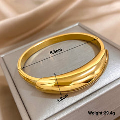 Bracelet for Women Men Stainless Steel Glossy Wrist Cuff Stackable Waterproof