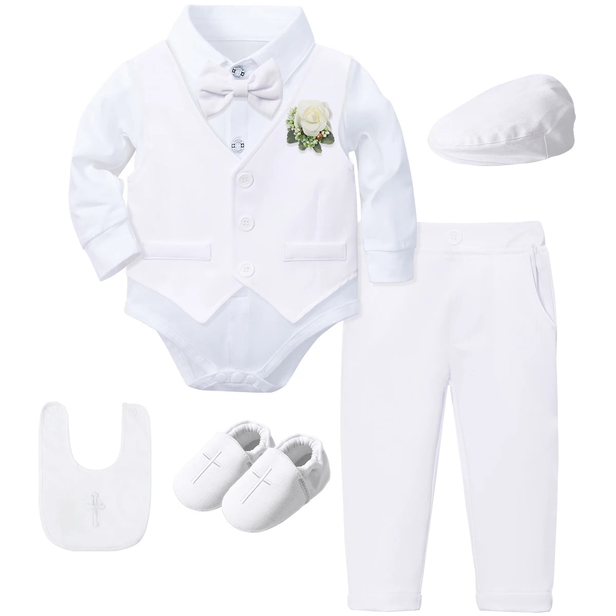 Outfit Boy Infant Baby Church Christening Suit Toddler White Blessing Set Newborn Easter Birthday Party Gift Clothes