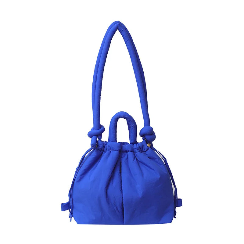 Fashion Casual Large Capacity Puffer Tote Bag Designer Padded Nylon Women Shoulder Bags Handbags Knotted Strap Crossbody Bags
