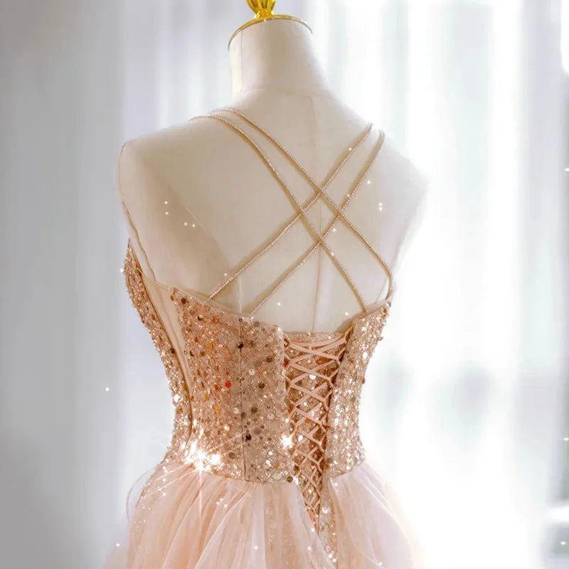 Homecoming Dresses: Party Dresses Slim Waist Sling Prom Dress