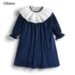 Clibeso Christmas Dresses for Girls Velvet Dress for Kids Girl Infants Long Sleeve