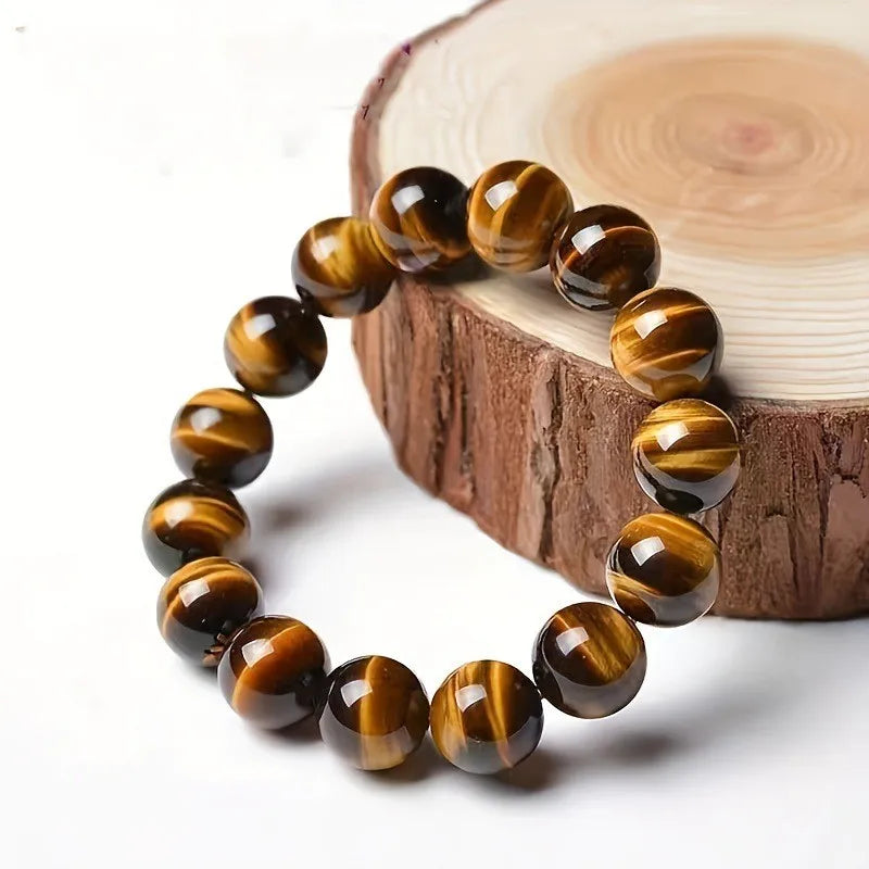Fashion Tiger Eye Bracelet For Man Women Natural Stone Elastic Bracelet Female Male Glass Beaded Bracelet Heal Jewelry