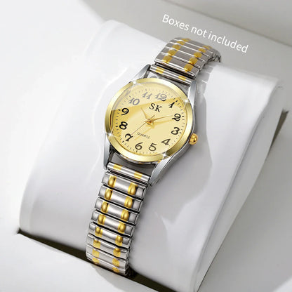 Elegant Small Dial Women Watches Fashion Elastic Strap Quartz Watch Reloj Mujer（Without Box）