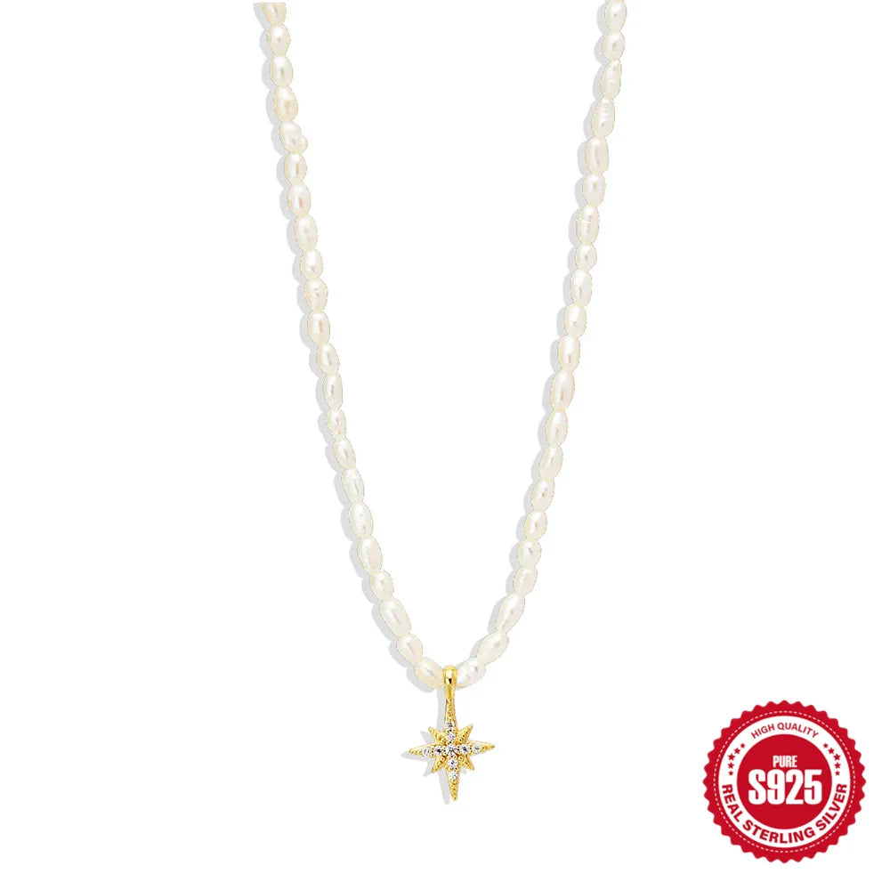 Aide 925 Sterling Silver Necklaces Charms for Women Crystal Cross Clavicle Collar Chain Simple Choker Necklace Accessories Gift