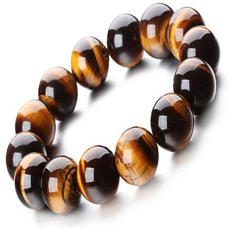 Fashion Tiger Eye Bracelet For Man Women Natural Stone Elastic Bracelet Female Male Glass Beaded Bracelet Heal Jewelry