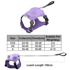 Small Sized Dog Harness, 2 in 1, No Pull Reflective Dog Harness, Retractable Dog Leash