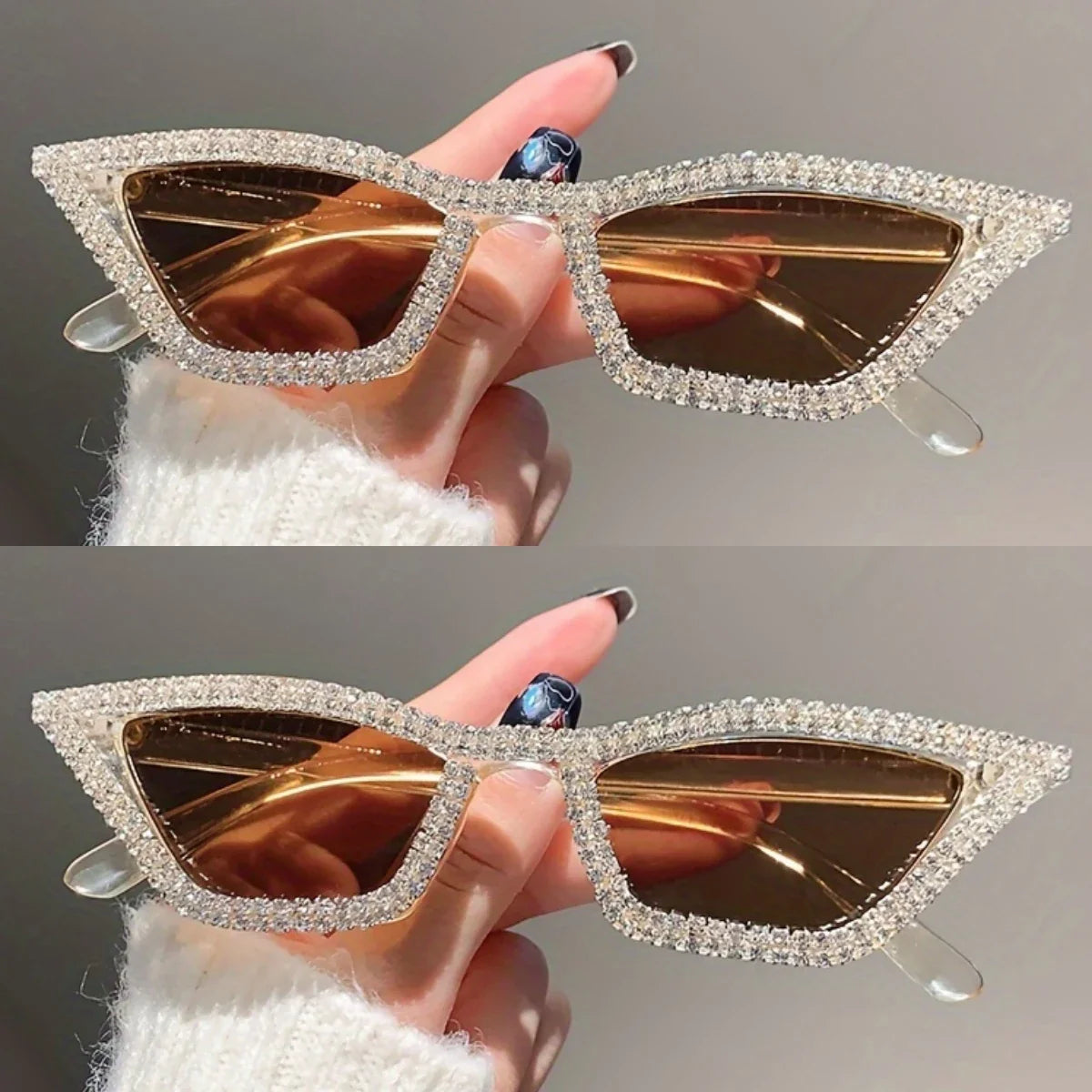 1PC Rhinestone Sunglasses Party Glasses Cat eye Sunglasses Cat eye Glasses Eyewear for Women Men Bar sunglasses