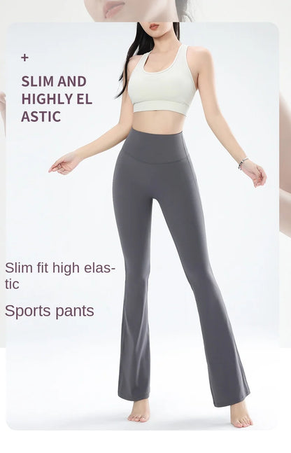Women's leggings slim yoga pants women's high waisted wide leg pants sports