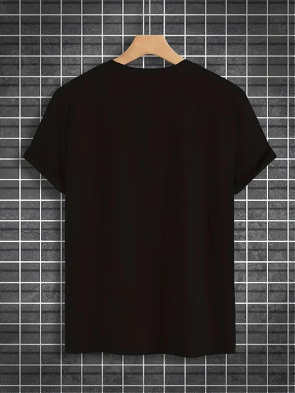 Men's 100% pure cotton fashionable casual sports loose trendy doll graffiti printed round neck short sleeved T-shirt top