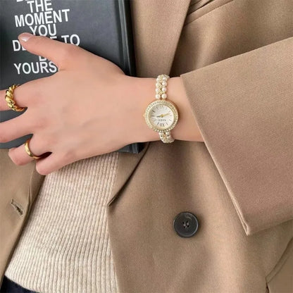 Pearl Studded Strap Women Watch Luxury Ladies Gift Bracelet Watch Fashion Quartz Wristwatches Dropshipping Relojes Para Mujer