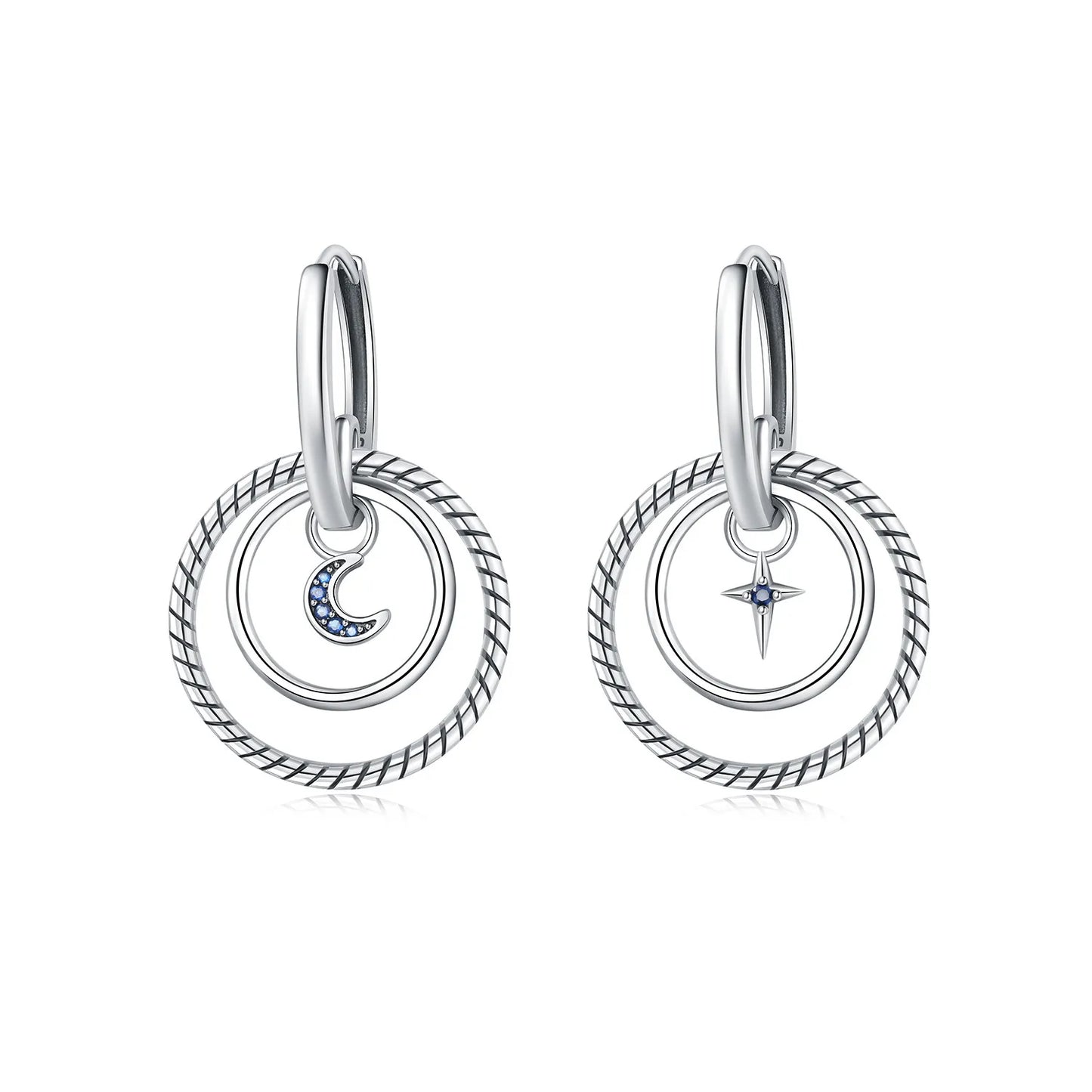 PANPOKI 925 Sterling Silver Multi Layer Starry Tassel Drop Earrings Women Earrings Charm Trend Versatile Party Jewelry Gifts