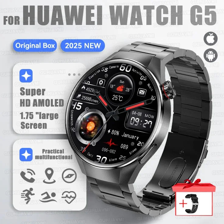 2025New Originl Watch G5 PlUS Smart Watch Men 466*466 HD AMOLED Screen GPS track Heart Rate Bluetooth Call Waterproof SmartWatch