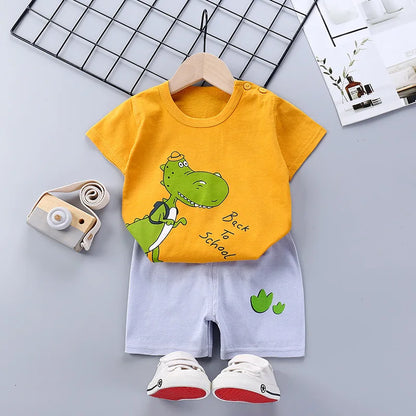 Toddler Boy Clothes Cotton Tops+Pant 2Pcs Set Baby Girl Clothes Infant Outfit Kid Tracksuit Casual Clothes Children Suit A1017