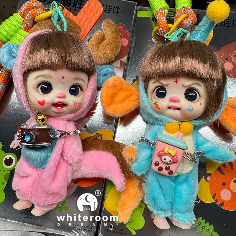 Mini Doll Dolls for girls Labbu doll pocket blyth Boy girl Doll Barbi cry Baby Rainbow Ball jointed doll Mobile phone Decoration