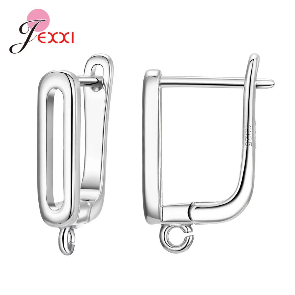 Drop Shipping Genuine 925 Sterling Silver Earrings Findings For DIY Jewelry Accessory High Quality Women Girls Jewelry Component