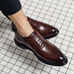 Business Formal Leather Shoes Men 2024 Autumn Men Shoes Low-top Solid