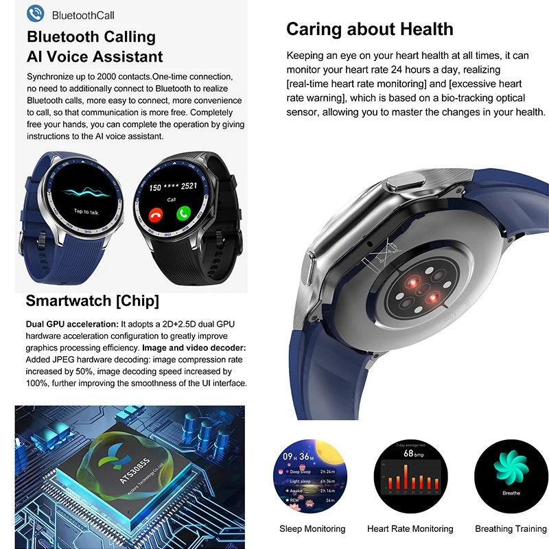 2025 New For OPPO Watch X Smart Watch 4G Memory Music Video HD Bluetooth Call IP68 Waterproof AMOLED Smart Watch TWS Earphones