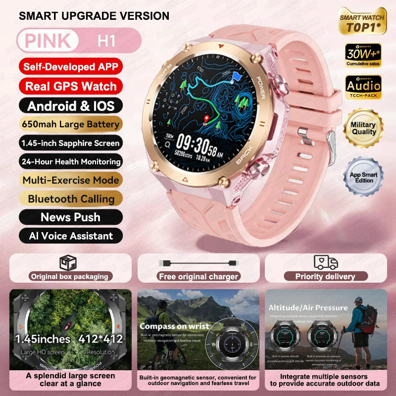 Xiaomi GPS Sports Smart Watch Men Waterproof Fitness Tracker Bluetooth call