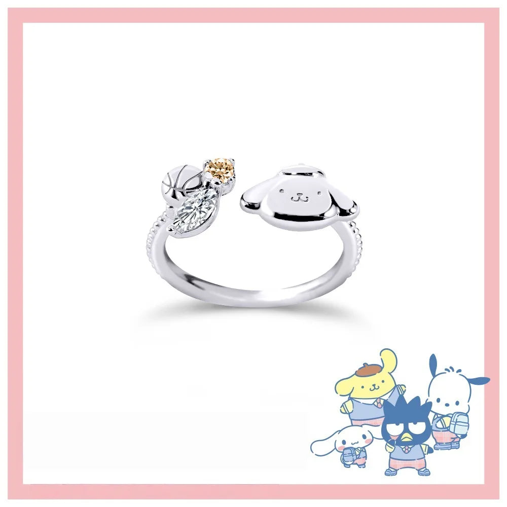 Sanrio Hello Kitty KUROMI College Mix Series-Pompompurin Cartoon Cute Personality Temperament Ring Party Friend's Birthday Gifts