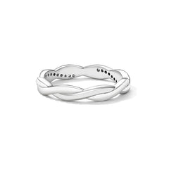 925 Sterling Silver Simple Twisted Ring 14K Gold Plated Cubic Zirconia Eternity