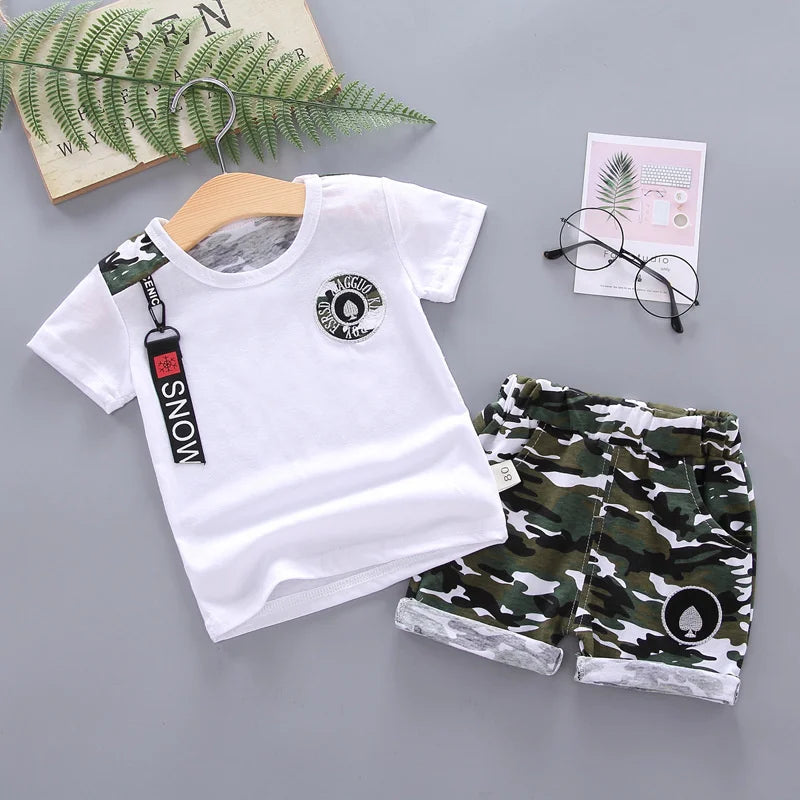 New Summer Baby Girl Clothes Suit Kids Boys Outfits Children T-Shirt Shorts 2Pcs/Sets Toddler Casual Costume Infant Tracksuits