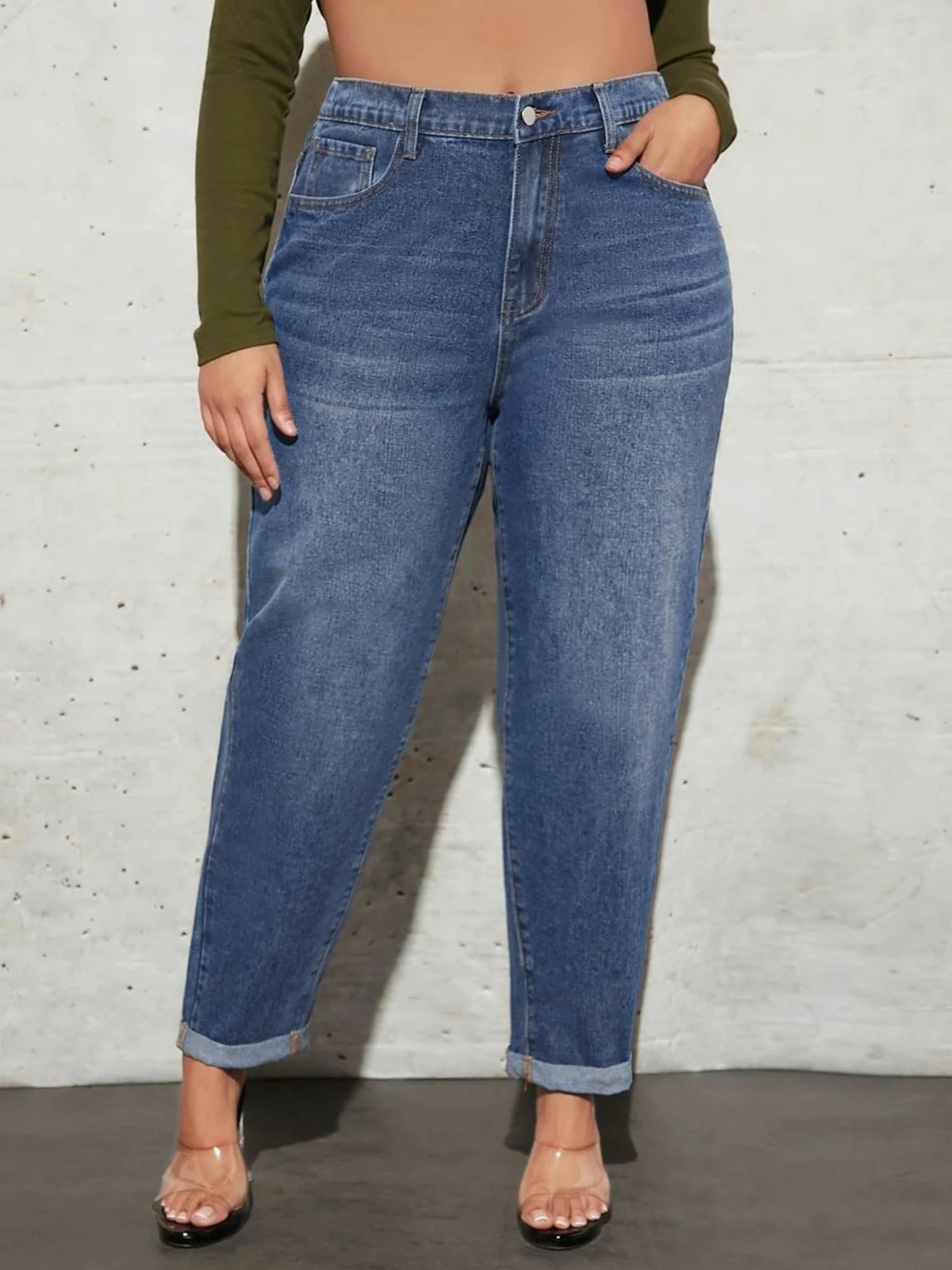 Plus Size Washing Jeans for Women Harem Jeans Stretchy Loose Denim Lady Jeans Pants