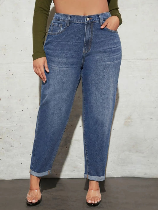 Plus Size Washing Jeans for Women Harem Jeans Stretchy Loose Denim Lady Jeans Pants