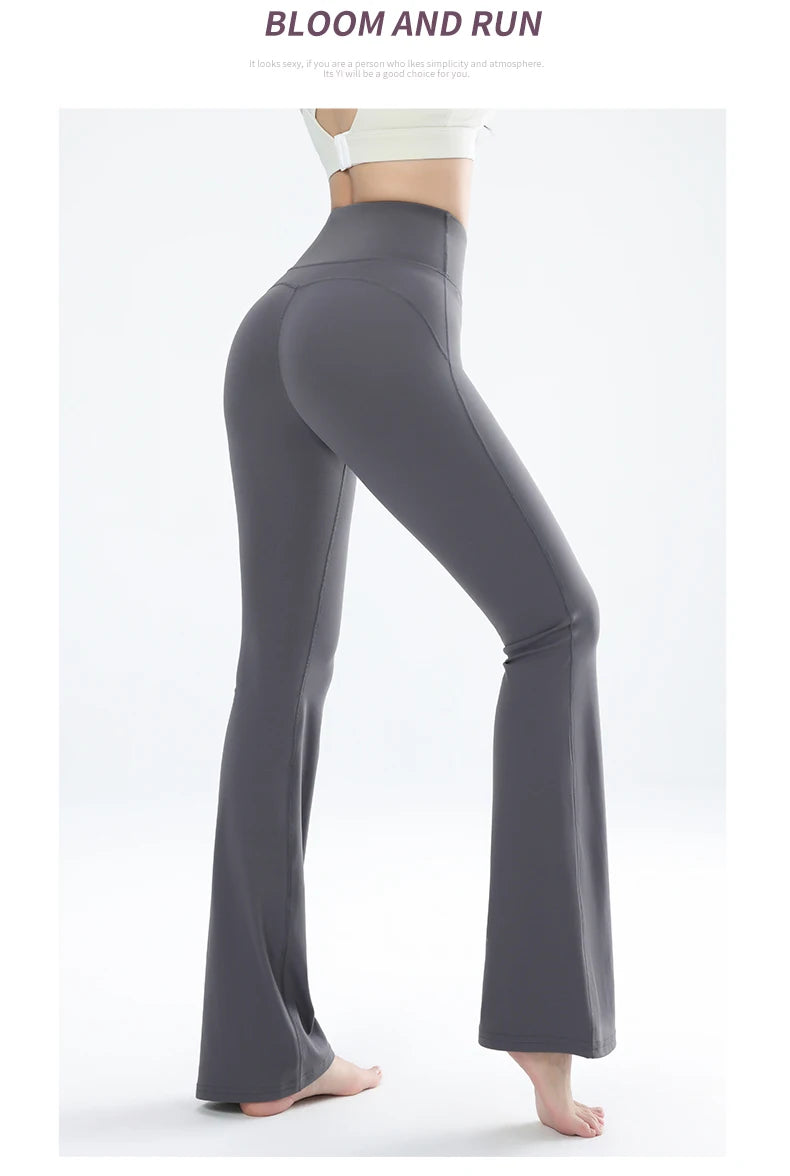 Women's leggings slim yoga pants women's high waisted wide leg pants sports
