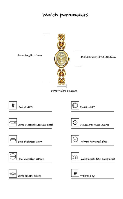 Ladies Watch Light Luxury Brand National Style Zulu Green Bracelet Advanced Bead Waterproof Women Fashion Quartz Wristwatches