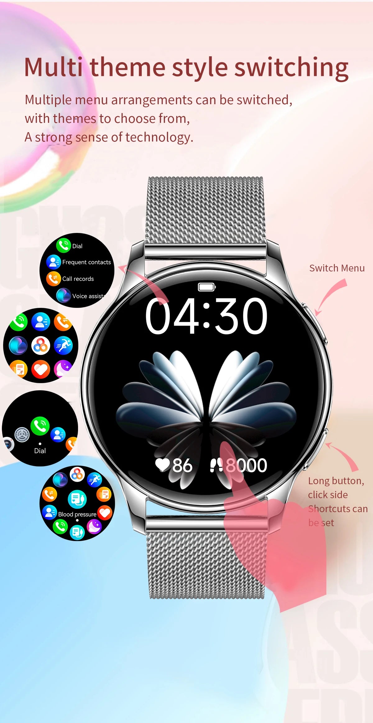 New Original Smartwatch HD 466*466 Always Show Time 1.32 AMOLED Display Call Reminder Gift Ultra Thin Women SmartWatch for Women