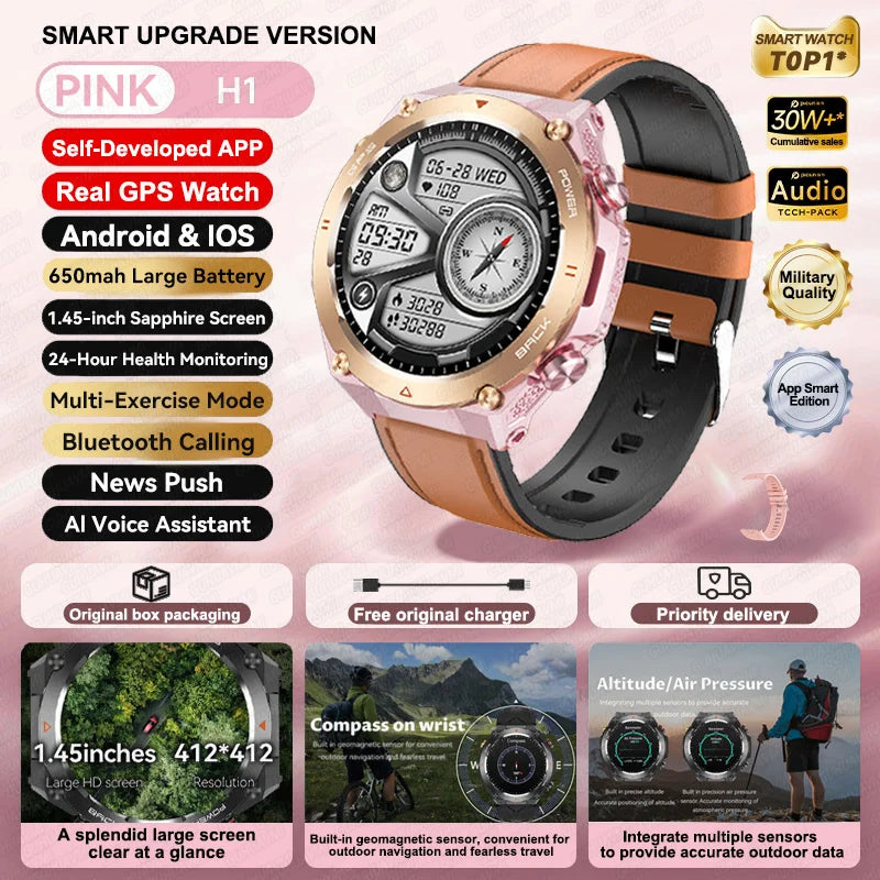 Xiaomi GPS Sports Smart Watch Men Waterproof Fitness Tracker Bluetooth call