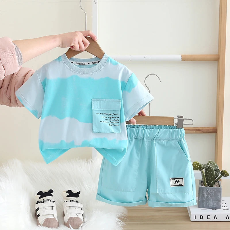 Summer Children Kid Boys Girls Cotton Clothes Full Printed T-shirt Shorts Toddler Clothing Baby Tracksuit Infant Casual Set