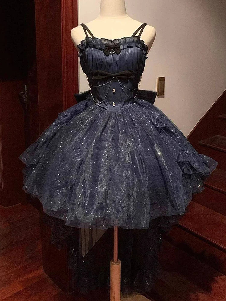 Summer New French Fashionable, Waist Wrapped, Slim and Slim Slim Sparkling Tailed Dress Short Skirt for Women