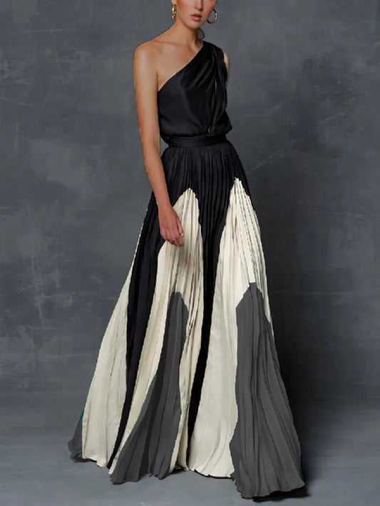 Formal attire Dresses: Elegant Chic A-line Pleated Party Dress One-Shoulder