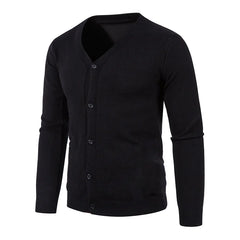 Mens Fashion Cardigan Buttons Casual Long Sleeve Knit Sweater Solid Color Pockets Jackets