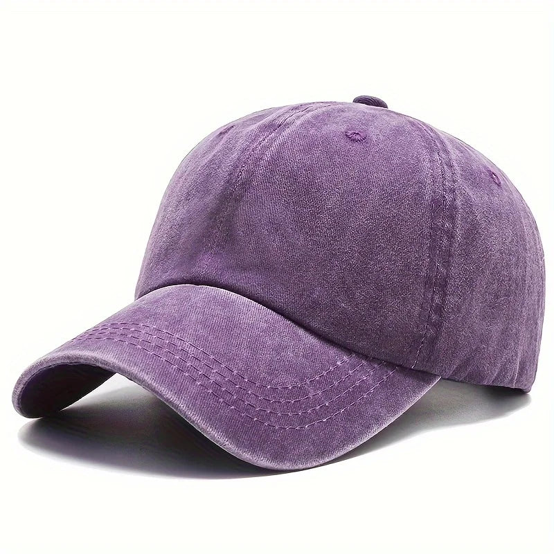 Solid Washed Denim Baseball Cap Vintage Unisex Cotton Sport Hat Outdoor Soft Top Breathable Versatile Sunshade Caps Women Men