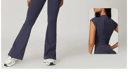 High Waist Flared Pants Gym Leggings Women Fitness Running Bell Bottomed Tight