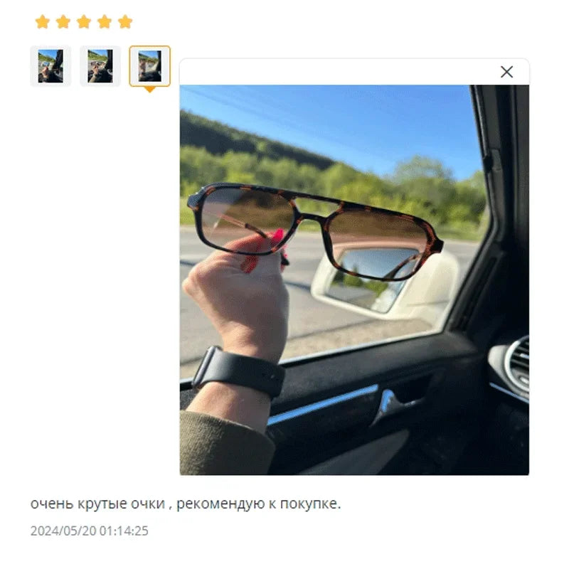 Sunglasses Female Vintage Hollow Leopard Blue Oculos De Sol Woman