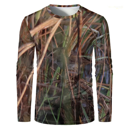 Camouflage Hunting T-Shirt Forest Print Men T Shirt Outdoor Sports Long Sleeve Trip Tactical Training Oversize Top Mens Clothing