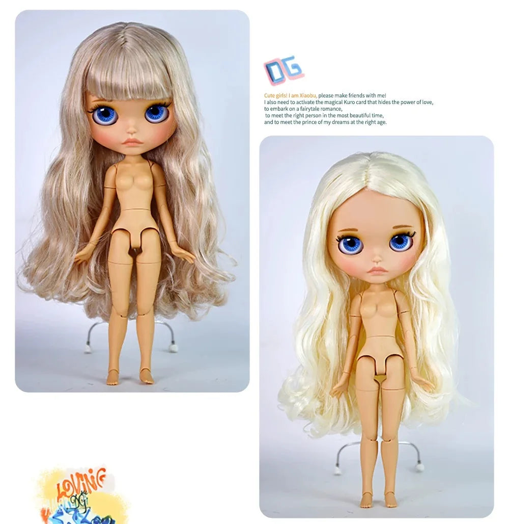 ICY DBS Blyth Doll Tan Skin Matte Face Glossy Face Pouting Lips 30CM BJD 19 Joints Body Doll DIY Make Up Costume Doll Gift Toy
