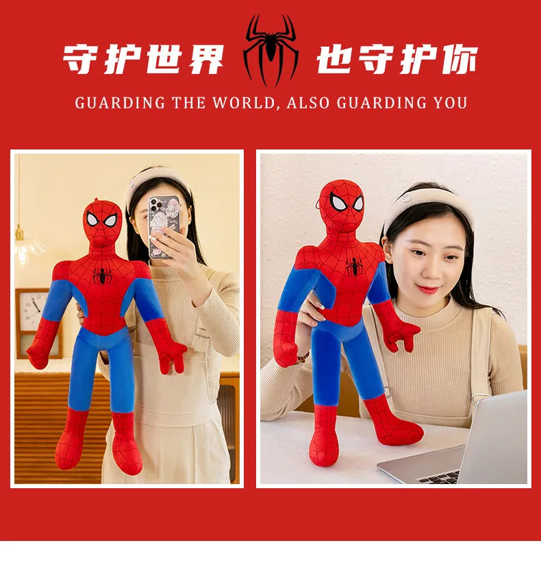 40-120Cm Spiderman New Cute Plush Doll Toys Kawaii Huge Sleep Pillow Cushion Soft Stuffed Animal Doll Birthday Gift for Kids