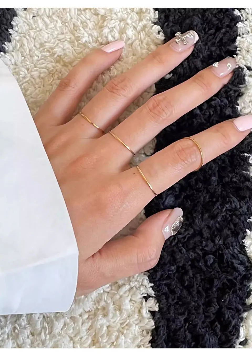 0.5mm Extremely Thin Stainless Steel Anti-Tarnish Rings for Women Fashion
