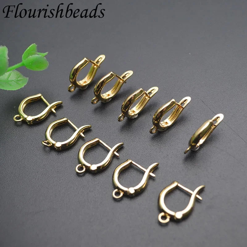Nickle Free Anti-rust Gold Color Plain Metal Earring Hooks Jewelry Findings 50pc Per Lot