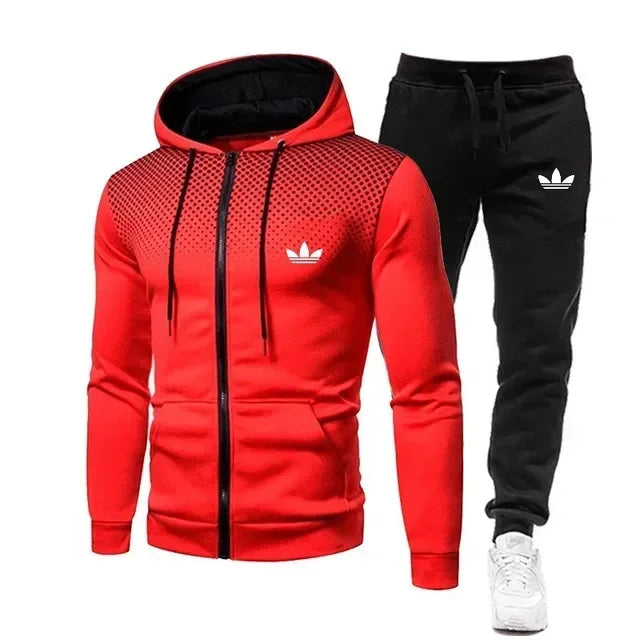 Korea Men Jacket Tracksuit Casual Sports Suit Men's Set 2025Autumn Winter Two Pieces Set Mens Sportswear Plus Pants Suit