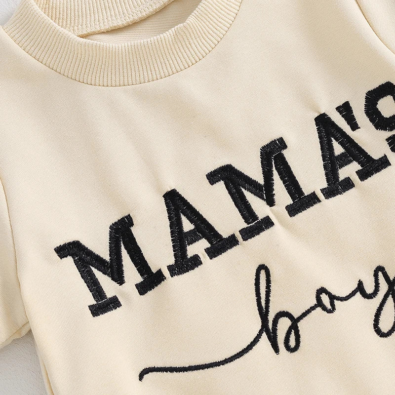 0-3Y Summer Baby Boy Outfits Short Sleeve Letter Embroidery Tops + Shorts Set Toddler Clothes 2Pcs