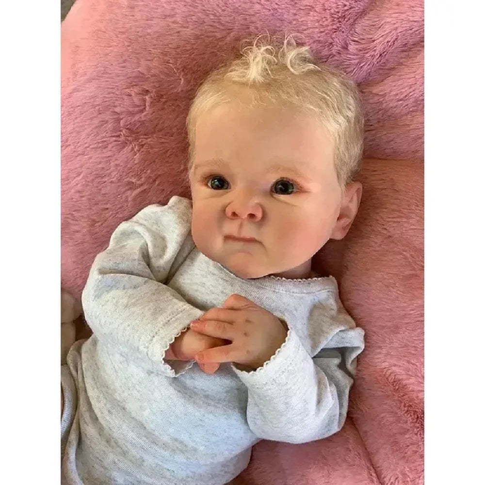 18-20Inch Full Body Vinyl Bettie Bebe Reborn Boy / Girl With Rooted White Gold Hair Washable Handmade Lifelike Real Reborn Doll