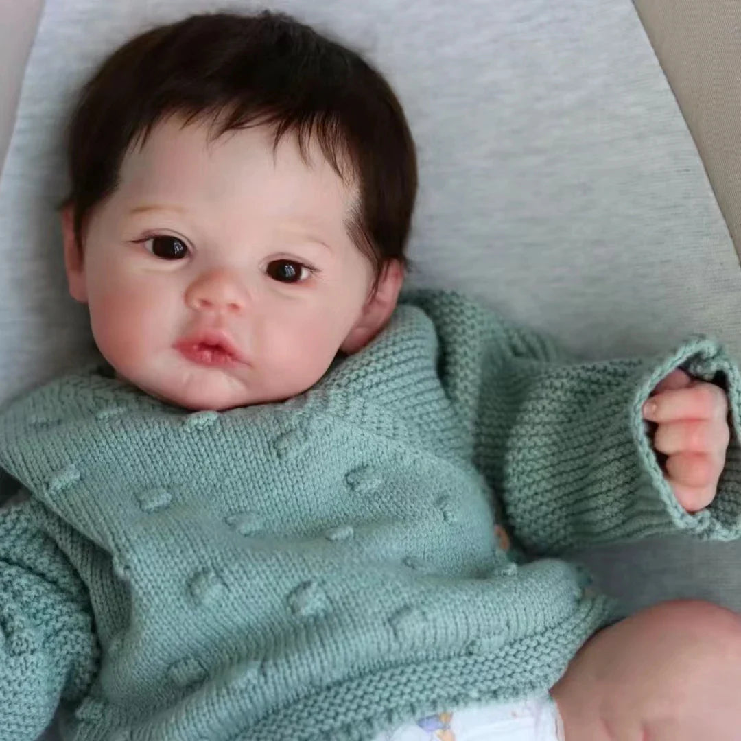 45cm Cuddly Full Body Silicone Vinyl Meadow Bebe Reborn Girl With Rooted Hair Visible Veins Lifelike Newborn Baby Girl